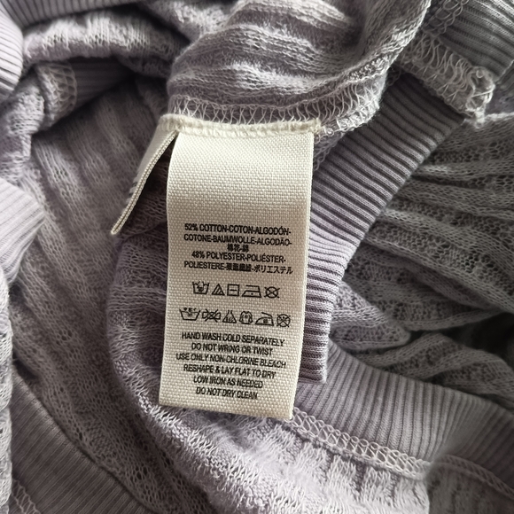 We the Free Light Purple Waffle Knit Balloon Sleeve V-Neck Top XS - Picture 5 of 5